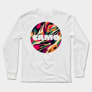 Camo || Abstract Camouflage Circle Design Long Sleeve T-Shirt